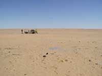 スーダンの砂漠の真ん中