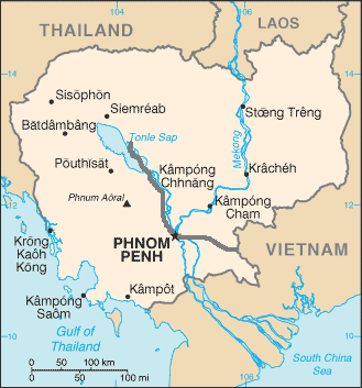 カンボジアの地図 